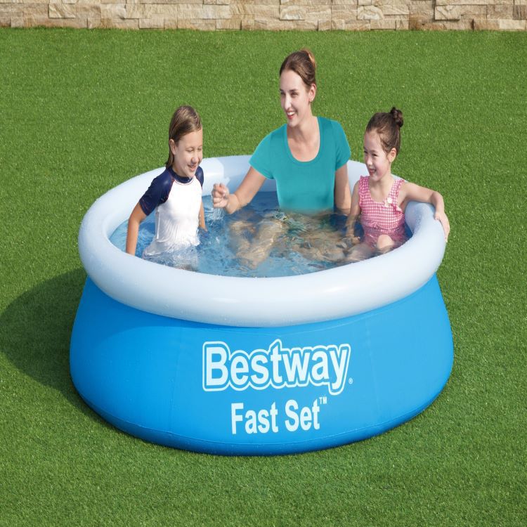 Bestway Top Ring Inflatable Swimming Pool, Round Children's Raised Pool, Family Pool, Play Pool