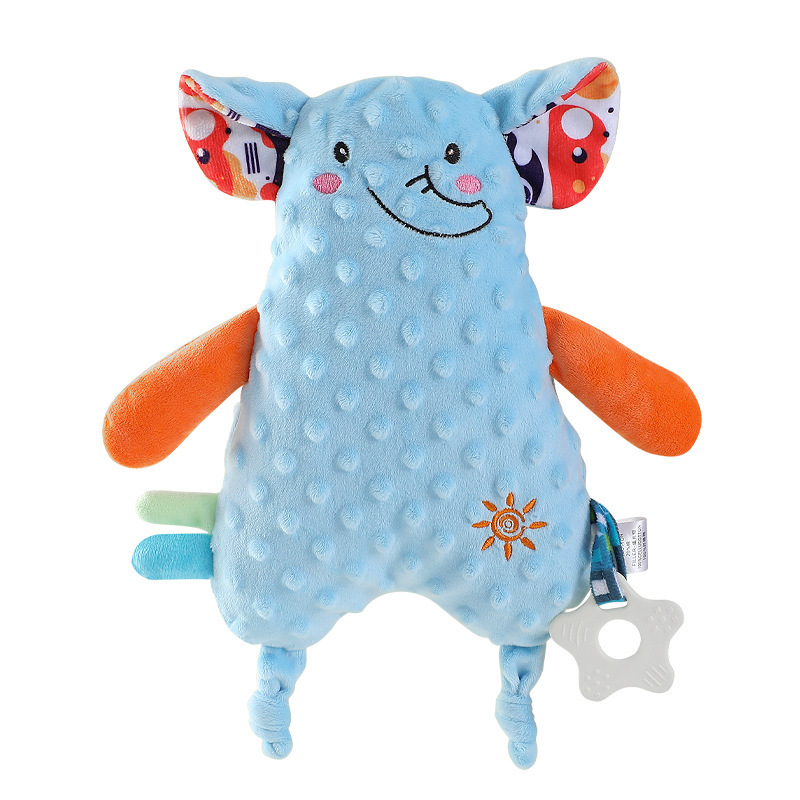 Bebé juguetes bebé calmante para dormir muñeca de peluche con mordedor puede entrar frijol terciopelo calmante toalla saliva toalla