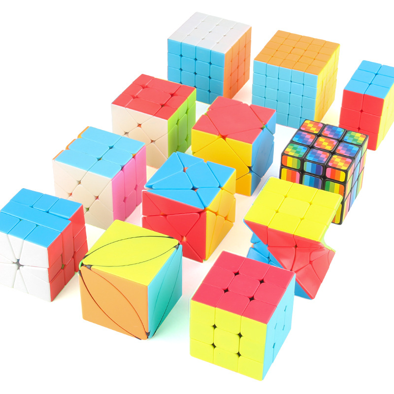 Panxin con tornillo de resorte rotación suave cubo de Rubik de tercer orden color sólido de orden positivo en forma de cubo de Rubik caja de regalo de juguete traje