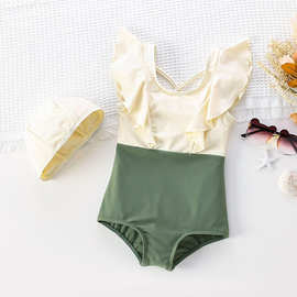 现货新款韩版儿童泳衣女孩连体女童洋气女宝宝夏季游泳衣一件代发