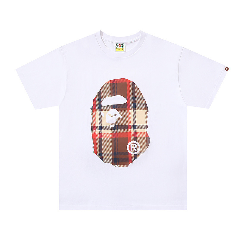 クロスボーダー トレンド ブランド メンズ レディース カップル Tシャツ メンズ 漫画 レター ラウンドネック 半袖|undefined