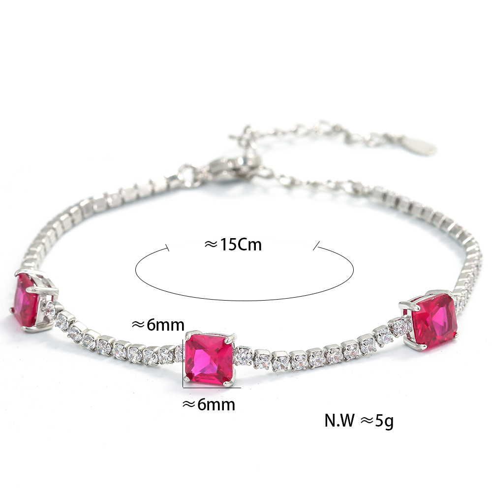 Daily Occasion Copper Material Vintage Style Square Copper Inlay Zircon Bracelets