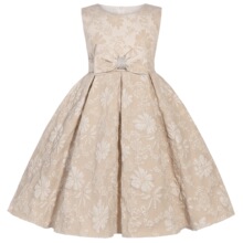 跨境夏季新款女童公主礼服裙儿童无袖蝴蝶结亮片蓬蓬走秀演出服装