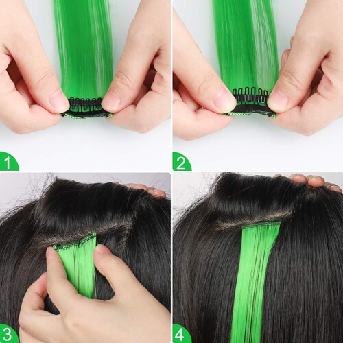 Wholesale New High-Temperature Silk Human Hair Wigs for Women One-Piece Highlighted Wavy Hair Weft Hairpiece Single Clip Ombre Color Hair Clip