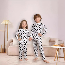 新款儿童睡衣秋奶牛印花长袖男女童套装家居服小中大童宝宝空调服