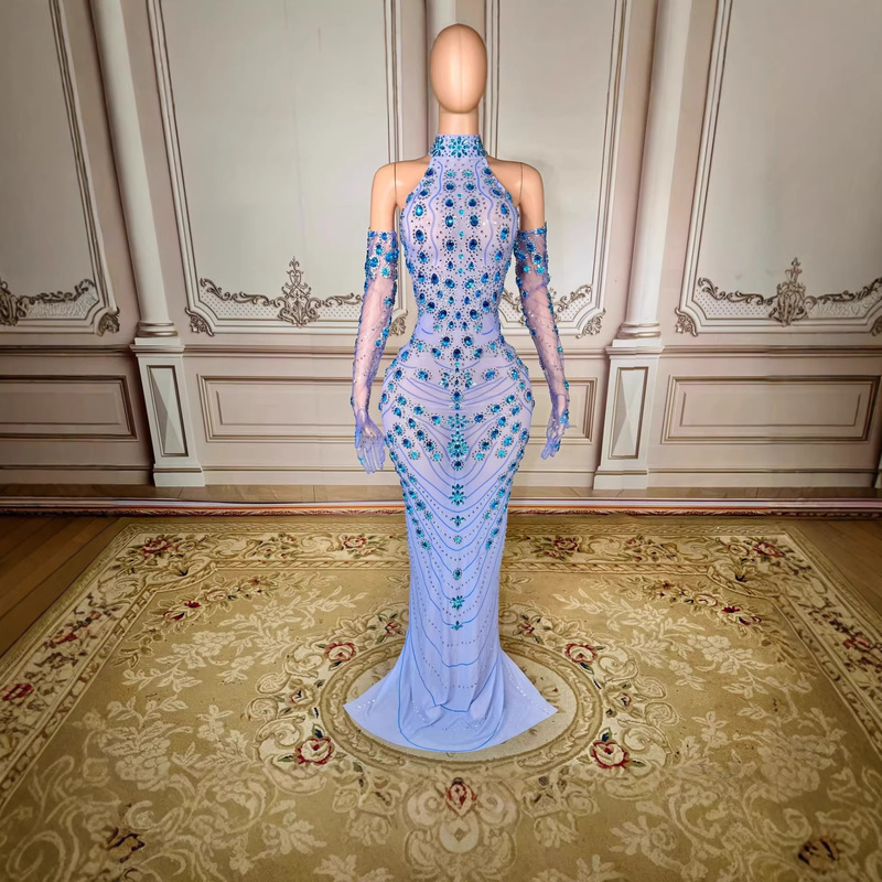 Foreign Trade Strapless A-Line Evening Dress, Sage Green Banquet Long Dress, Art Exam Solo Performance Dress Foreign Trade Strapless A-Line Evening Dress, Sage Green Banquet Long Dress, Art Exam Solo Performance Dress