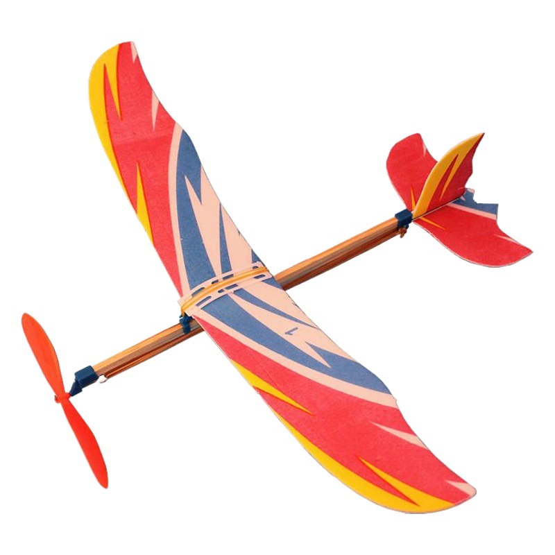 Маленький Thunderbird самолет резинкой силовой самолет студент DIY ручная сборка уличная авиационная модель игрушка оптом