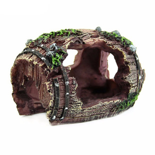 Fish tank landscape decoration/aquarium supplies/small fish crawler hiding cave/Black small wine barrel