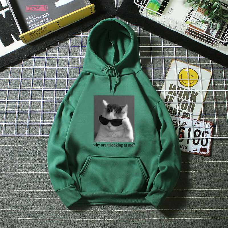 Felpa con cappuccio in pile da donna autunno inverno 2025, stile coreano, con lettere, ampia, stampa 3D_voghion.com