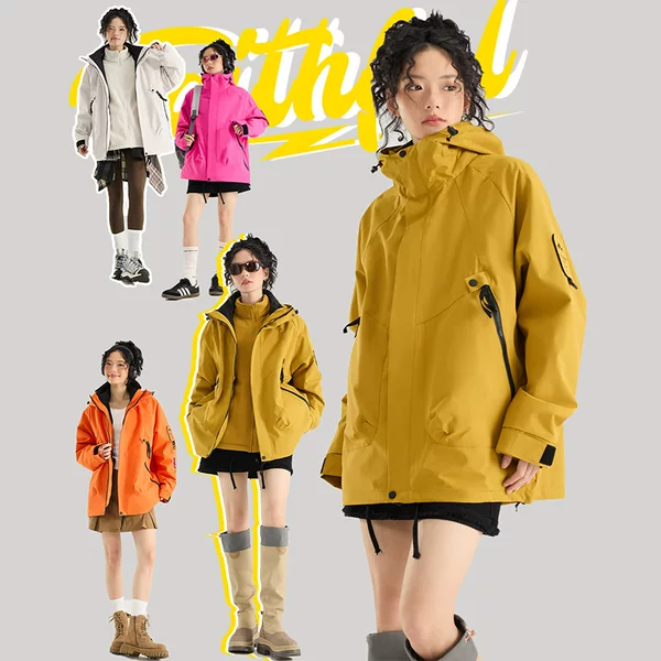 New Spring and Autumn Couple's Sports Hooded Jacket, Waterproof and Breathable Mountaineering Clothing, Men's and Women's Outdoor Windproof Jackets Wholesale
