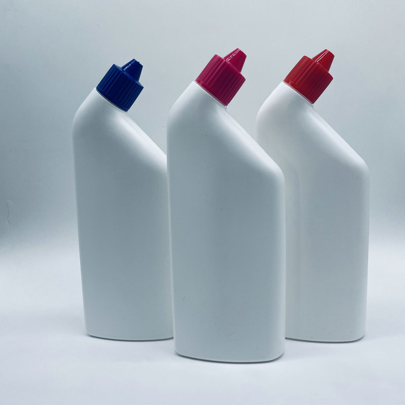 厂家供应 500毫升洁侧瓶弯嘴洁厕液瓶歪嘴瓶 洁厕灵瓶扁形瓶 现货