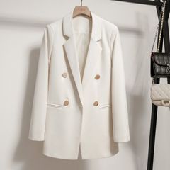 秋季新款大码西装外套女亮色扣英伦风休闲百搭减龄小个子西服潮