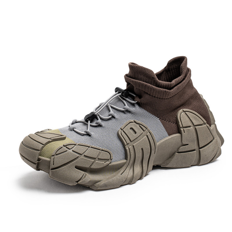 2025 estilo de verano transfronterizo tejido volador transpirable 450 albóndigas pulpo zapatos de coco herramientas calcetines al aire libre zapatos Douyin