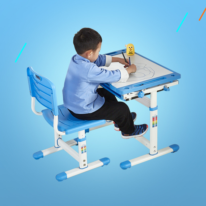 Children's Study Table and Chair Set Study Table Can Be Lifted Children's Desk Student Desk