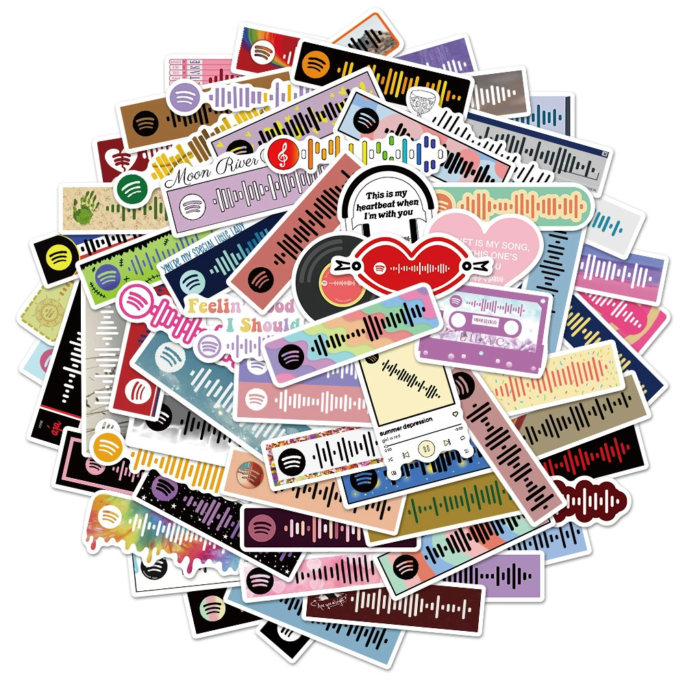 68 красочные аудио ритм граффити наклейки персонализированные DIY гитара чехол для телефона багаж водонепроницаемые музыкальные наклейки