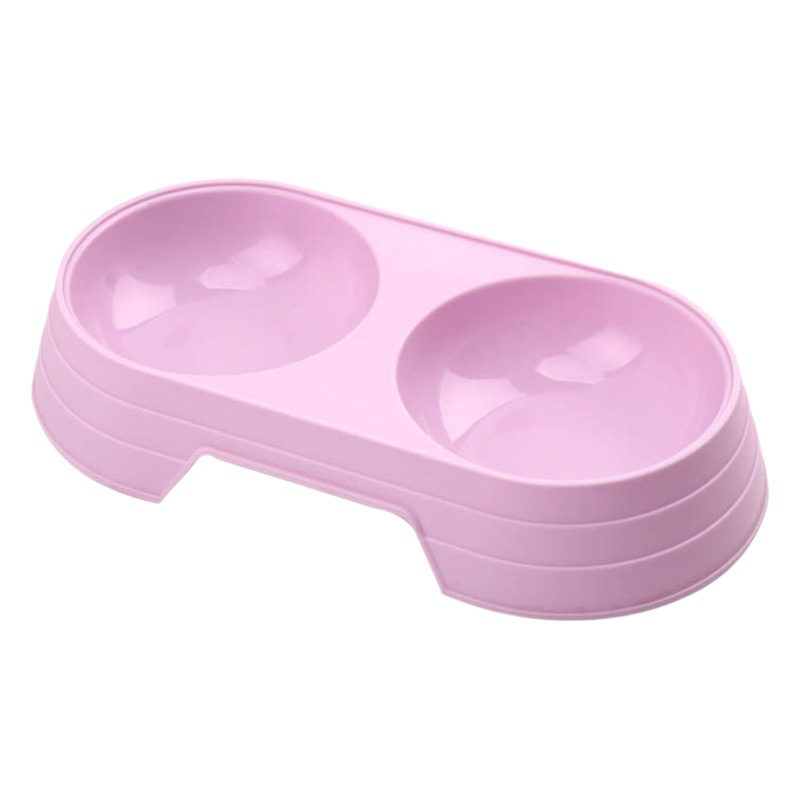 Pet bowl cat bowl wholesale dog double Bowl candy colored soup water separation cat bowl dog food plastic bowl spot