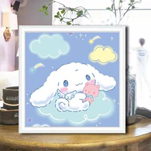 云朵玉桂狗相框儿童卡通益智玩具手工diy制作钻石画黏贴材料包