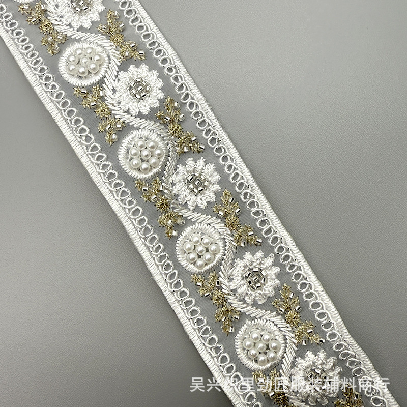 Xiaoxiangfengエスニックスタイルガーゼスカートドレス、高級刺繍、車骨ロープ、模造手作りビーズ、バーコードビーズレース|undefined