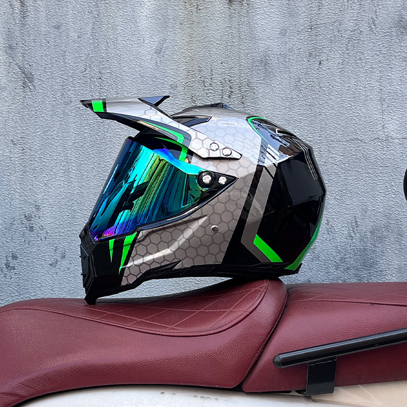 Casco de campo traviesa Casco de carreras de motos Casco de carretera Casco de doble propósito para hombres y mujeres Casco de tracción de cuatro estaciones Casco completo Orz