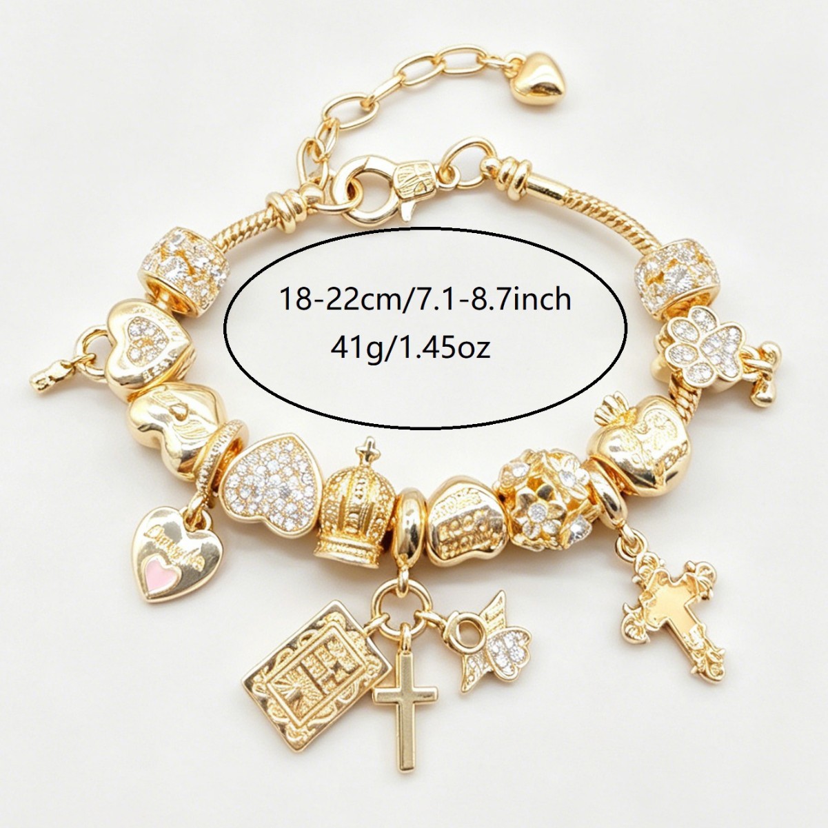 Brazalete Panjia nocturna cruzada transfronteriza pulsera de explosión diamante de amor flor clave colgante joyas de moda