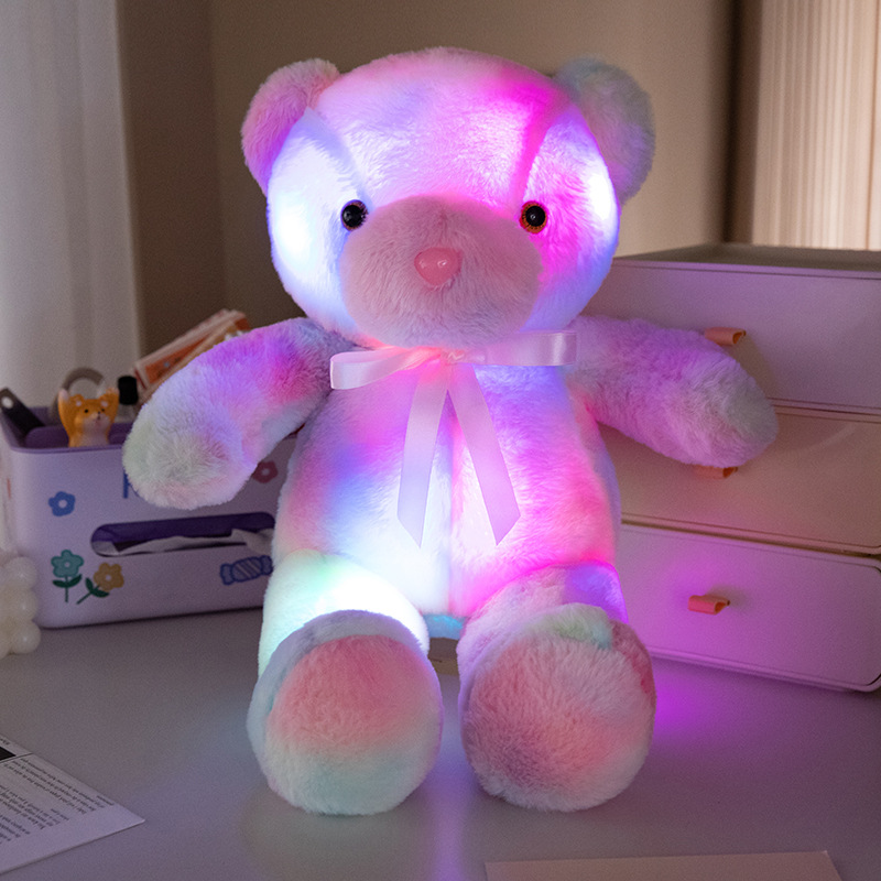 Suministro directo de fábrica transfronteriza Venta caliente luminoso oso de peluche abrazo oso muñeca de peluche almohada de juguete regalo de San Valentín