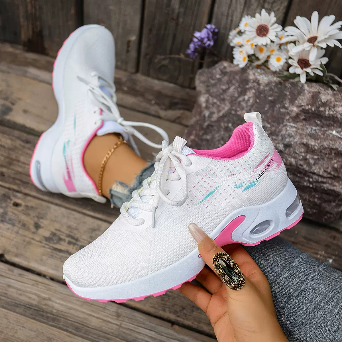 运动鞋女2025款气垫轻防滑便跑步鞋潮流时尚大码单鞋休闲减震女鞋