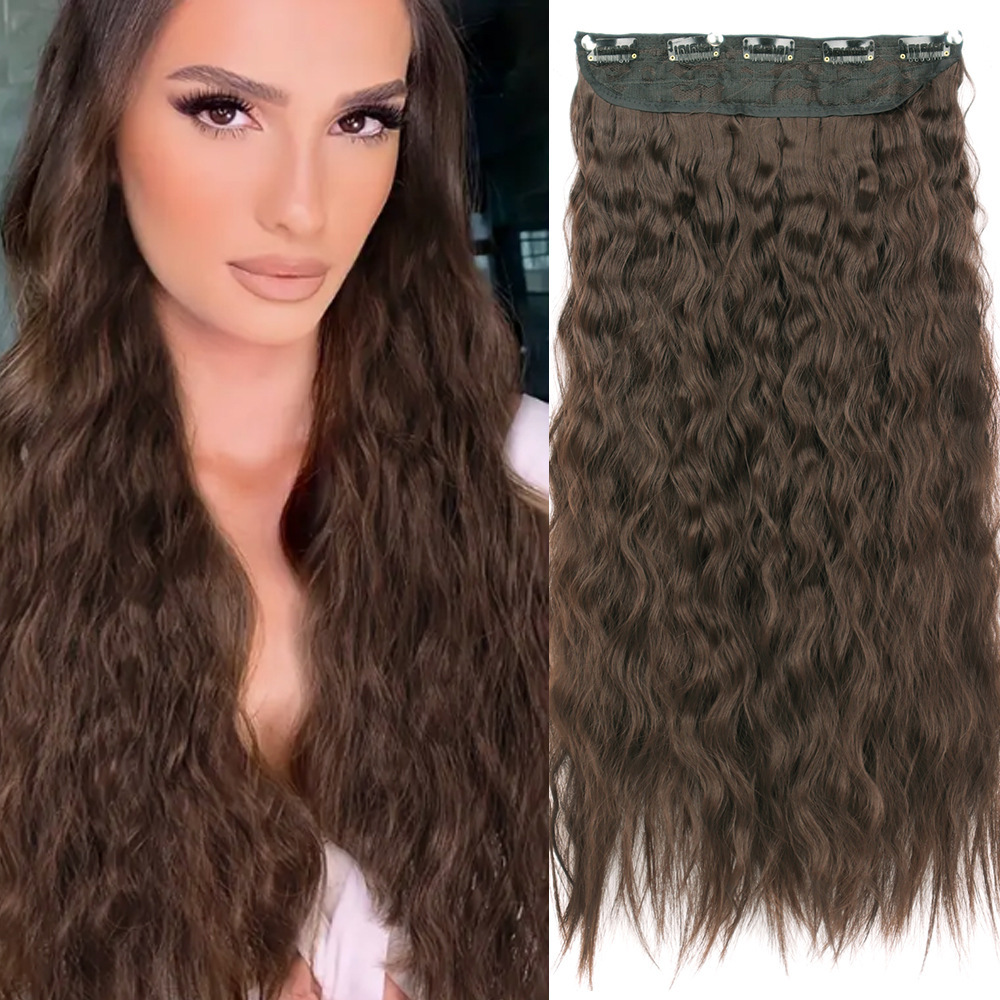 80CM maíz fijo extensión de cabello rizado natural esponjoso cabello rizado peluca de maíz