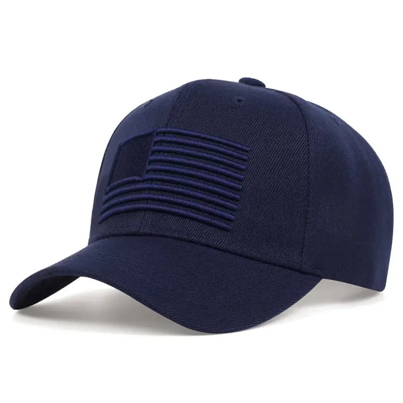 Nouvelle casquette de baseball de couleur unie pour la protection solaire en extérieur, casquette à bec de canard avec drapeau américain, chapeau de sport décontracté_voghion.com