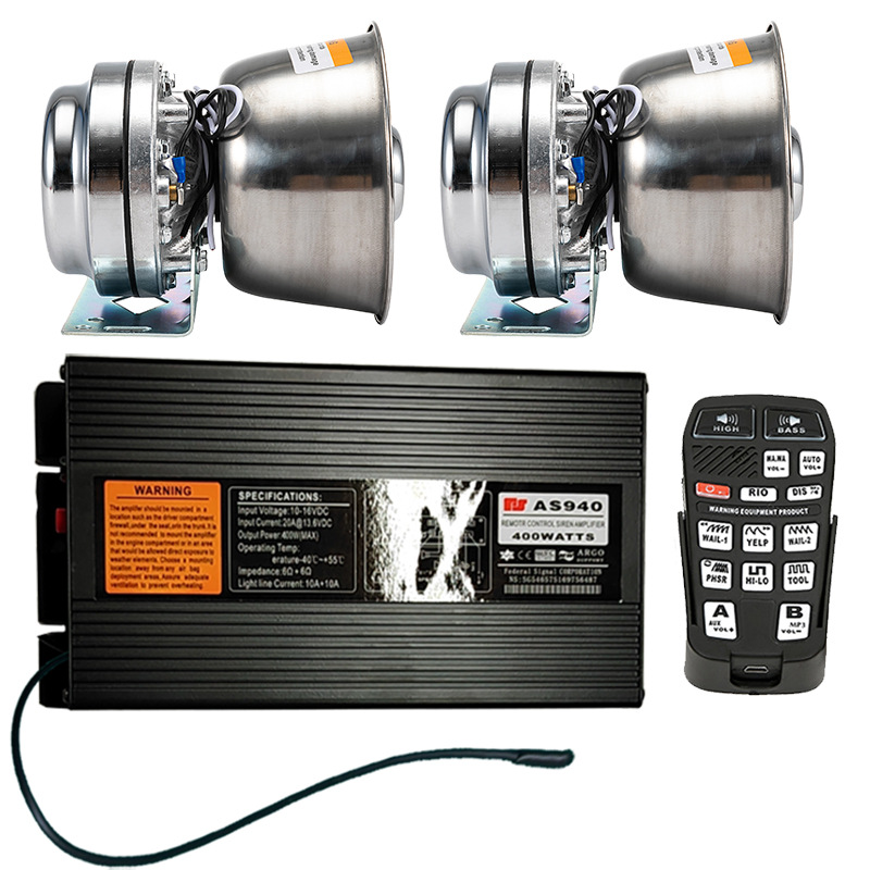 Wireless car alarm 400W vehicle loudspeaker high-pitched speaker AS940R5+ with heat dissipation square speaker