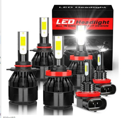 Tcyato Cross-Border Hot-Selling Led Ön faralar - black-c6-9005-2-pieces-h11-2-pieces-fog-light-white-light-h11-2-pieces