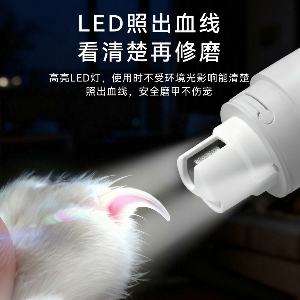 Perro y gato cortador de uñas pulidor de uñas para perros grandes y pequeños pulidor de uñas de belleza pulidor de uñas eléctrico para mascotas