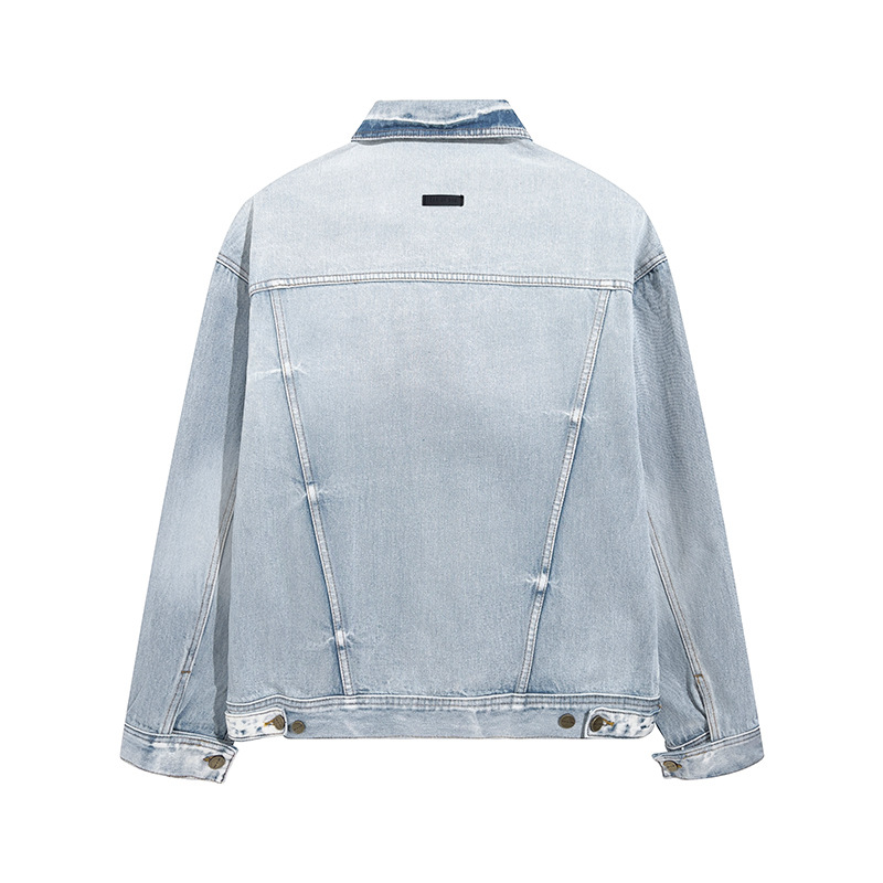 Men's Clothing heavy washed distressed denim jacket for men and women bf hip hop high street loose coat jacket_viptrois.com