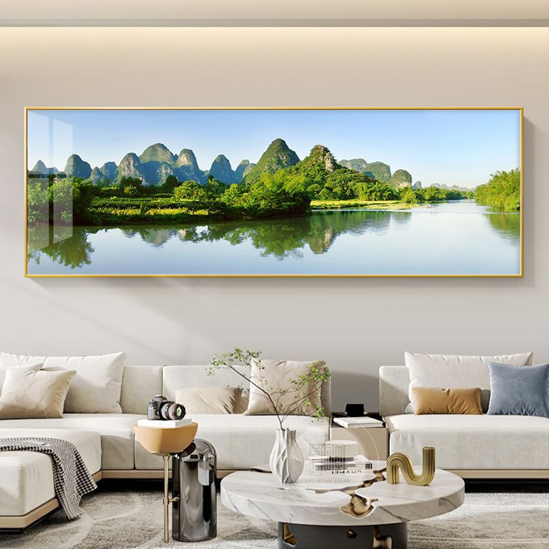 Liushui Shengcai sala de estar pintura decorativa nuevo sofá chino fondo pintura colgante de pared salón de té Zen pinturas murales paisajes