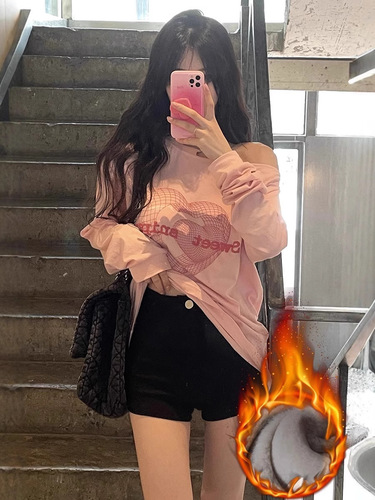 Lower Body Disappearing Base Bottoming Fall and Winter High-Waisted Slimming Outerwear Suit Shorts Women Elastic Boot Pants with Fleece Black A-Shape