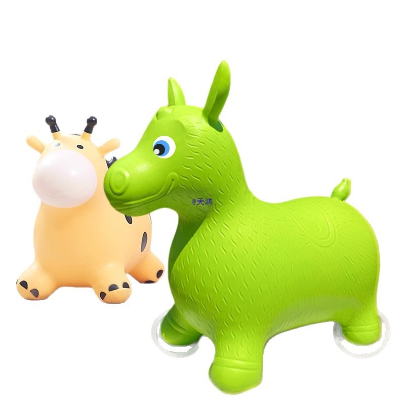 Jumping Horse Kidsren's Pony Inflatable Toy Baby Riding Jumping Deer Adult Can Sit on Rubber Horse Rocking Horse Animal