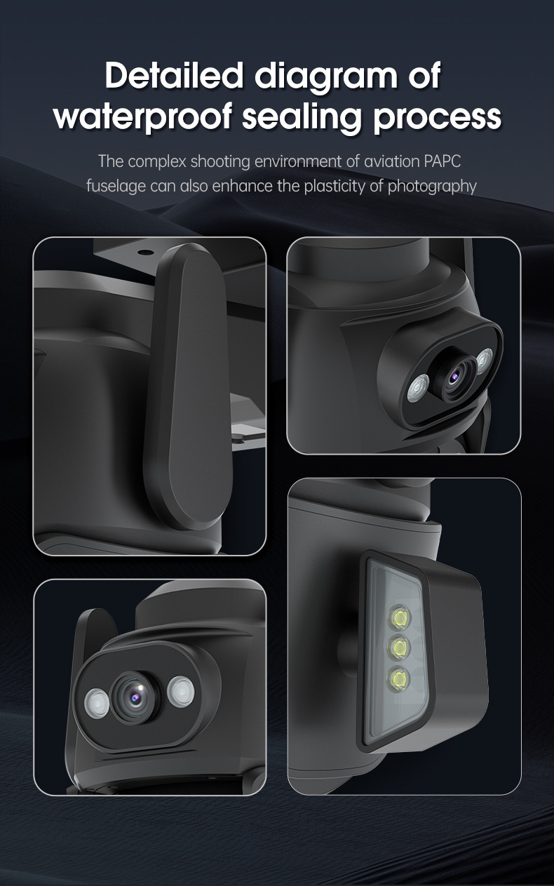 3D Positioning Mobile Phone Gun Ball WiFi Surveillance Camera Dual Screen Outdoor Waterproof Full Color Night Vision_voghion.com