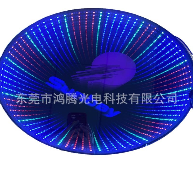 아크릴 네온 ABYSSAL 거울 MELALESIONAL 터널 빛 무한 DIY 거울 작은 시간 터널 라운드 크기