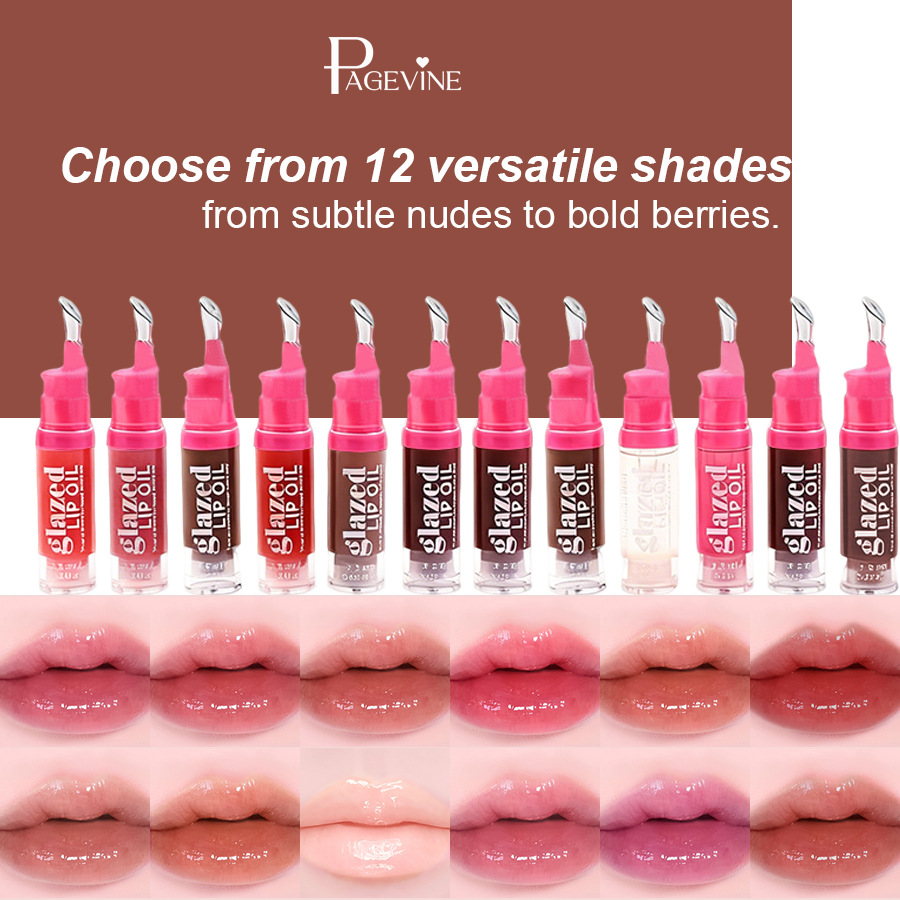Cross-border PAGE VINE ALUMINIUM ICE TOLOR LABIAL Gloss de alto brillo e hidratación profunda y suave