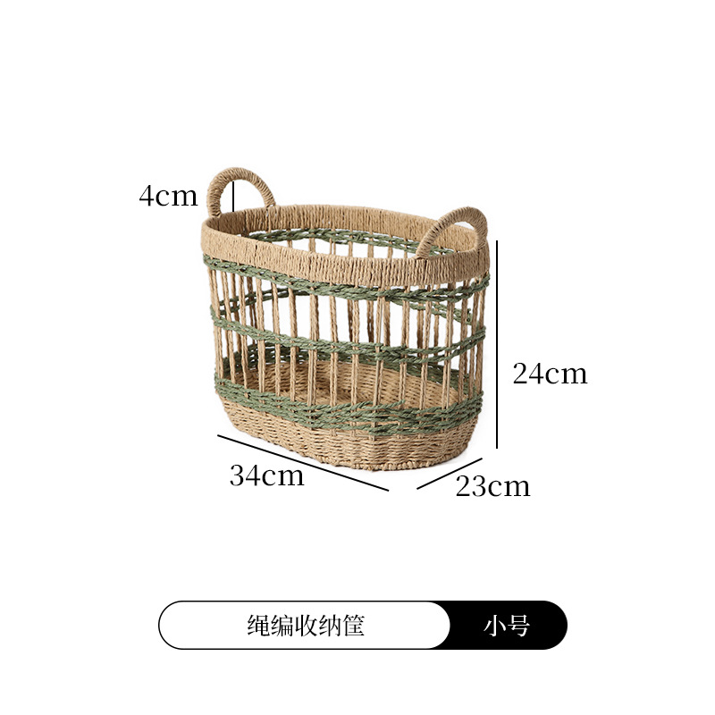 Cesta de almacenamiento de caña personalizada tejida a mano creativa de mesa snack cesto de almacenamiento de ropa sucia cesto de almacenamiento de baño
