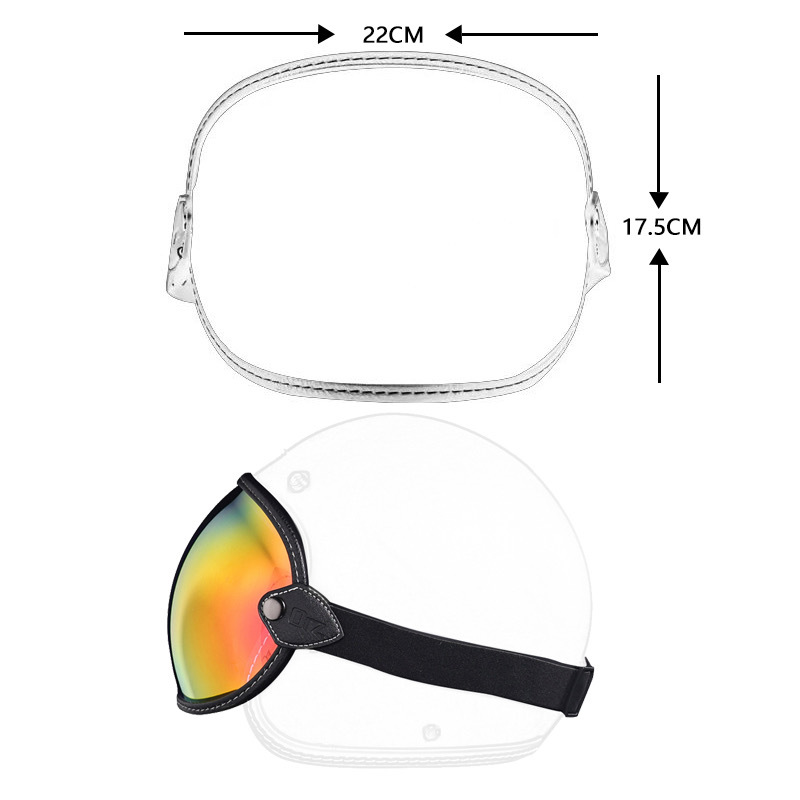 Burbuja espejo retro casco lente motocicleta parabrisas delantero gafas medio casco gafas a prueba de viento máscara Universal HD