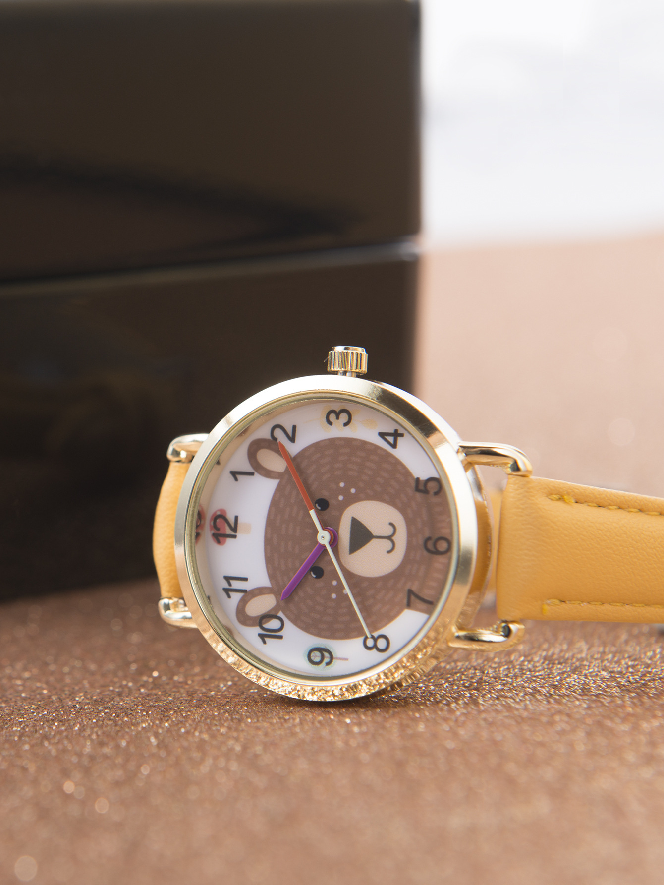 Nyt bedst sælgende ur, enkelt og sødt børneur, pointer-stil tegneseriebamse kvartsur, temperamentur_voghion.com