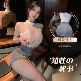 慕瑶蕾丝秘书透视诱惑制服套装纯欲女仆包臀裙情趣内衣连体裙