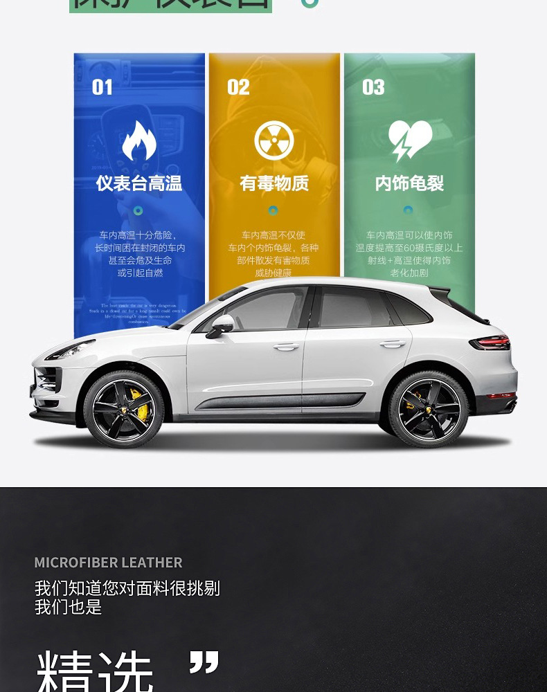 For Porsche Cayenne Panamera Palamela 718macan central control instrument panel UV light protection pad
