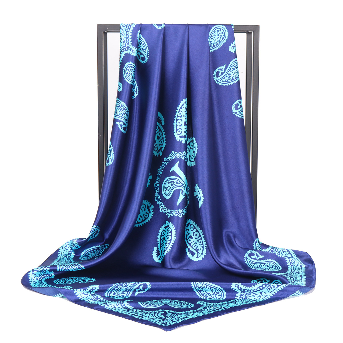 Streetwear Style Women's Streetwear Cashew Nuts Satin Printing Silk Scarf