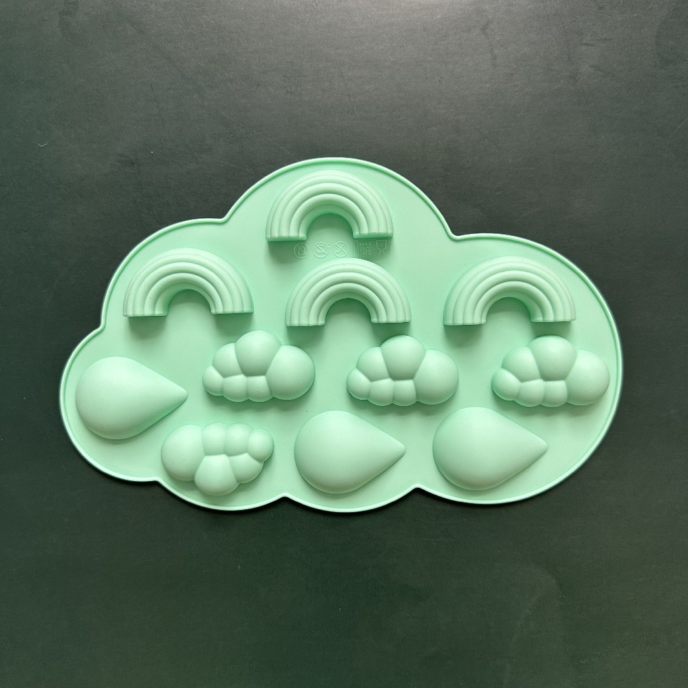 Nube arco iris 150 chocolate molde de silicona pastel helado pudín molde de postre jabón utensilios