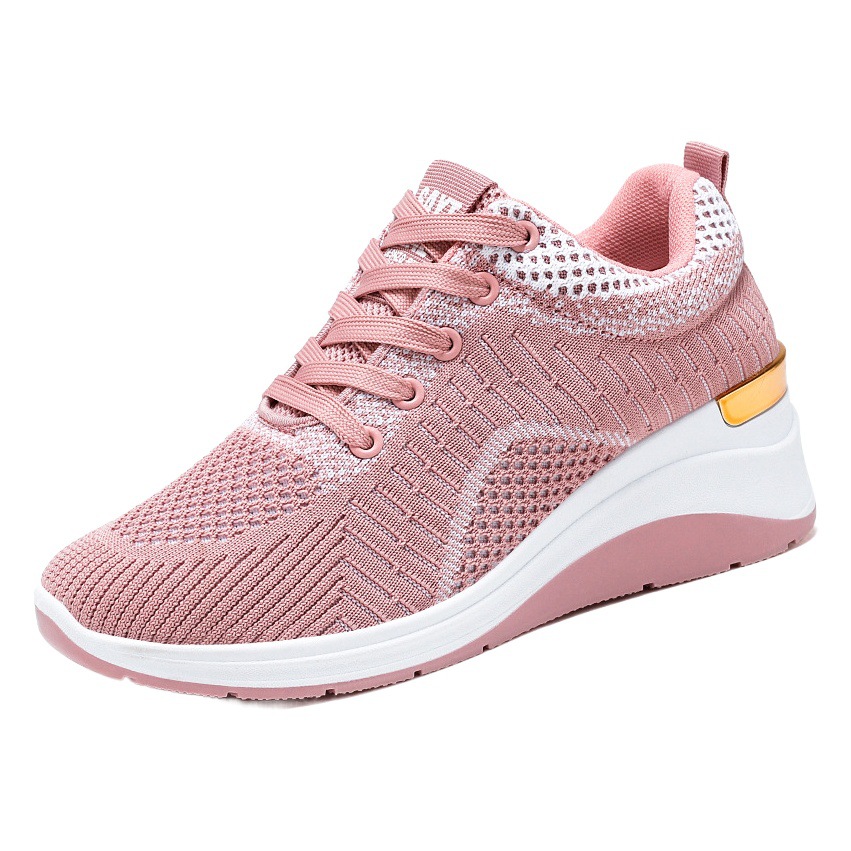 Zapatos de mujer 2024 Primavera y otoño nuevos zapatos de mujer de altura oculta zapatos de comercio exterior de fondo grueso transpirables zapatillas casuales transfronterizas mujeres