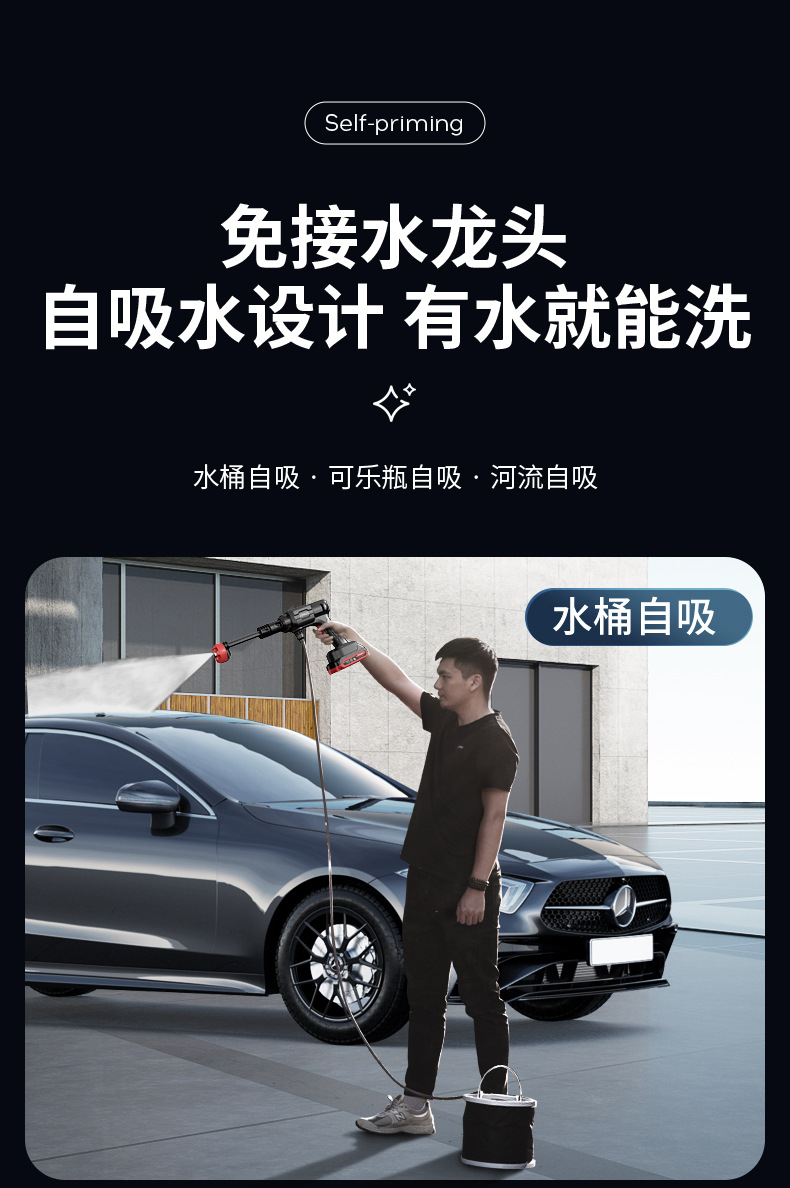 Geno Wireless Car Washer Car Wash Gun Car Household High Voltage Lithium Battery Car Brush High Power Handheld Charging Water Gun