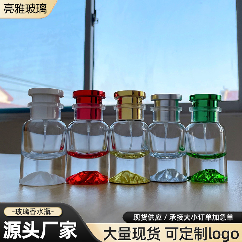 高档香水水晶玻璃高白料分装瓶金山银山持续超细喷雾五色裸瓶