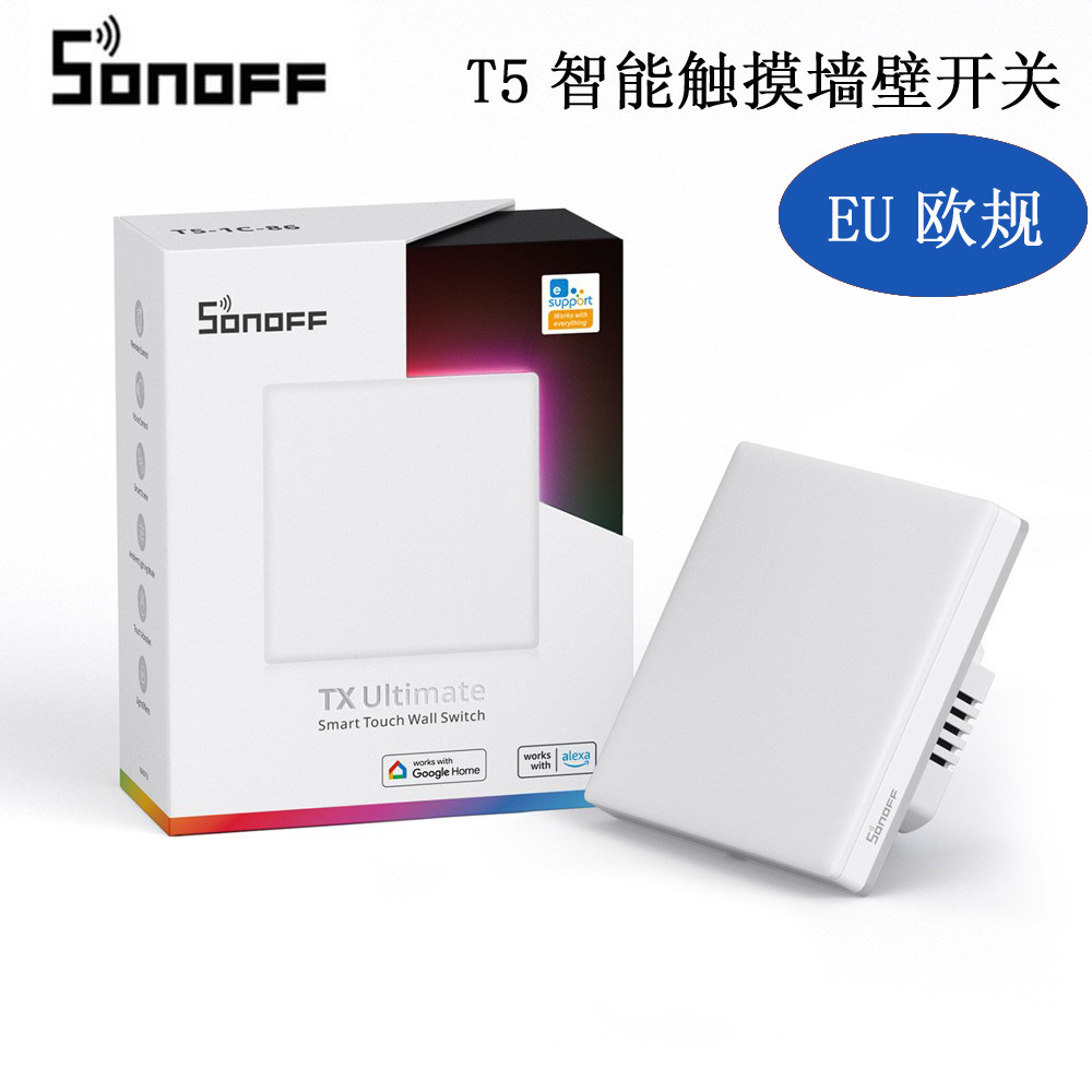 SONOFF T5 EU-Rated WiFi Zigbee Smart Switch Universal Live and Neutral Version Touch Switch Remote APP Control