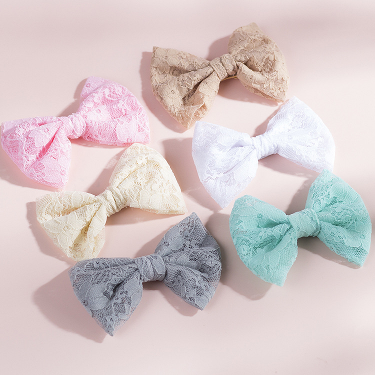 Children's Lace Bow Hair Clip display picture 13